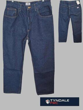 Tyndale Flame Resistant FR Dark Wash Relaxed Fit Denim Jeans Mens 32 X3